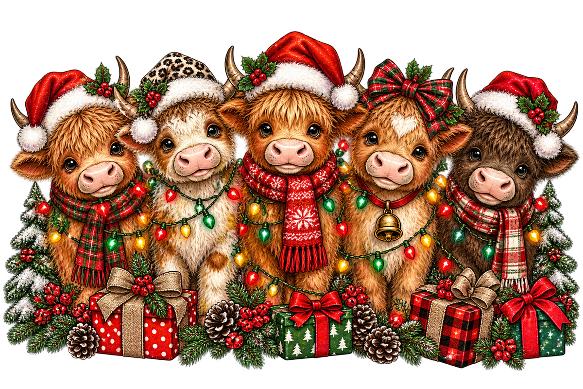 Highland Calves Christmas cuteness
